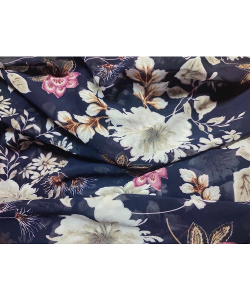 Wzorzysta spódnica plażowa chusta PAREO L/XL różowe kwiaty